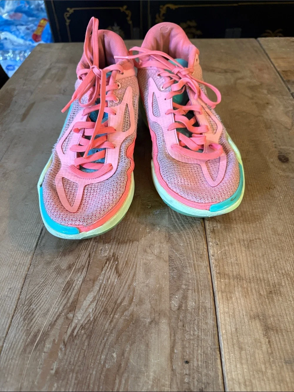 Jordan Men’s Pink and Aqua Athletic Sneakers